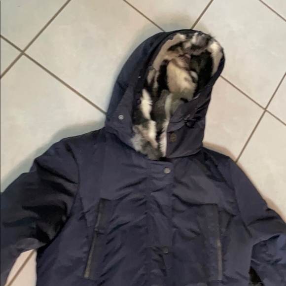 1 Madison blue fur‎ hooded winter coat L - Picture 6 of 16